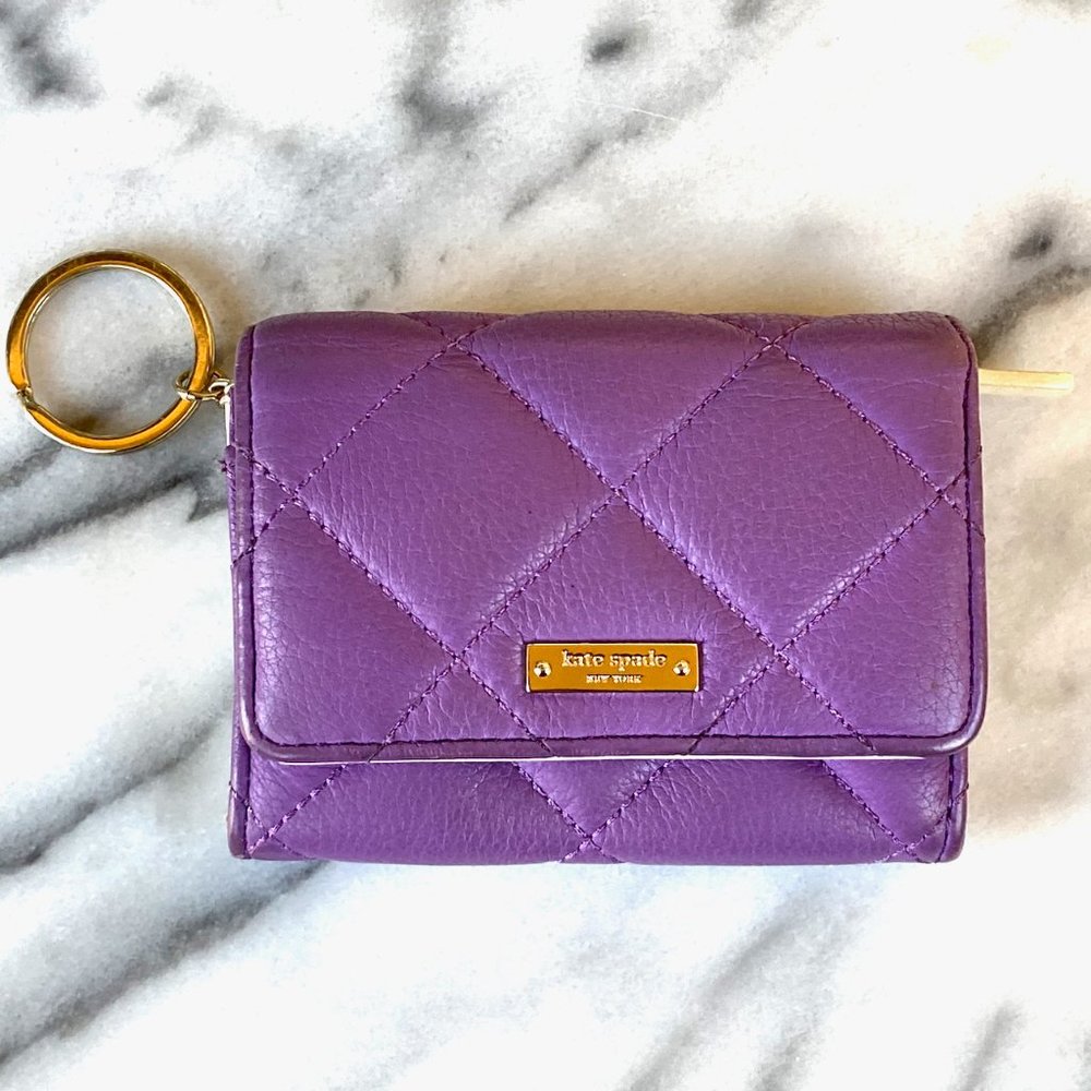 Kate Spade Purple Cream Quilted Wallet